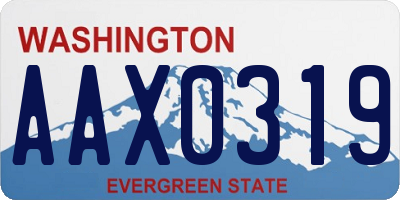WA license plate AAX0319