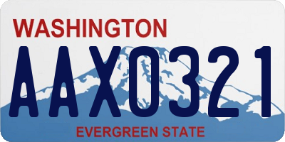 WA license plate AAX0321