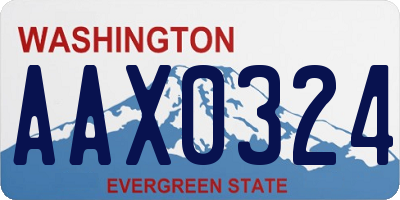 WA license plate AAX0324