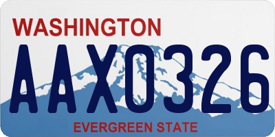WA license plate AAX0326