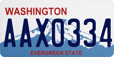 WA license plate AAX0334