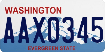 WA license plate AAX0345
