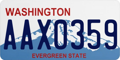 WA license plate AAX0359