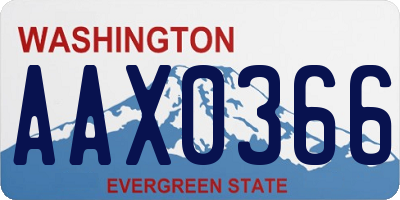 WA license plate AAX0366