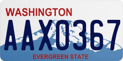 WA license plate AAX0367
