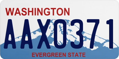 WA license plate AAX0371