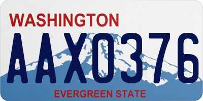WA license plate AAX0376