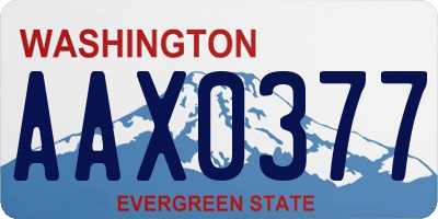 WA license plate AAX0377