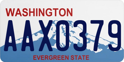 WA license plate AAX0379