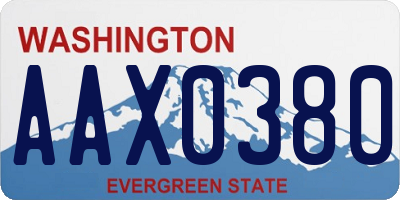 WA license plate AAX0380