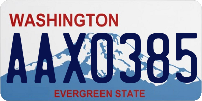 WA license plate AAX0385