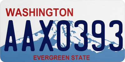 WA license plate AAX0393