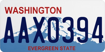 WA license plate AAX0394