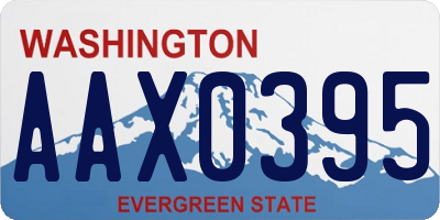 WA license plate AAX0395