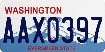 WA license plate AAX0397