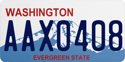 WA license plate AAX0408