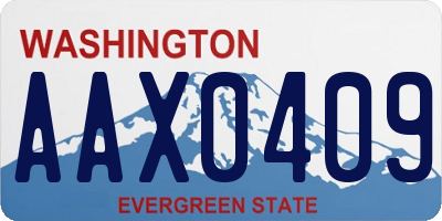 WA license plate AAX0409