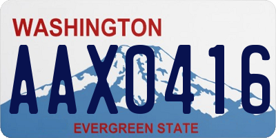 WA license plate AAX0416