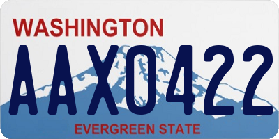 WA license plate AAX0422