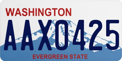 WA license plate AAX0425