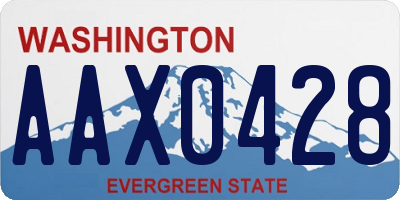 WA license plate AAX0428