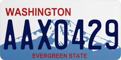 WA license plate AAX0429