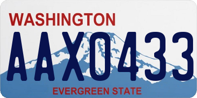 WA license plate AAX0433