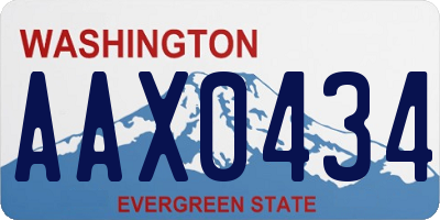 WA license plate AAX0434