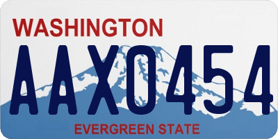 WA license plate AAX0454