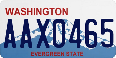 WA license plate AAX0465