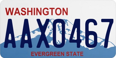 WA license plate AAX0467