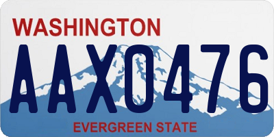 WA license plate AAX0476
