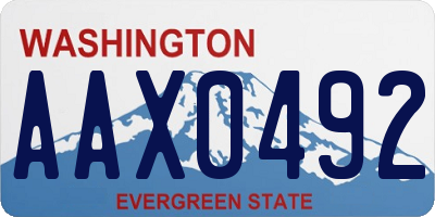 WA license plate AAX0492