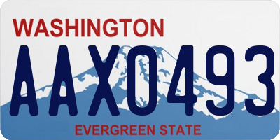 WA license plate AAX0493