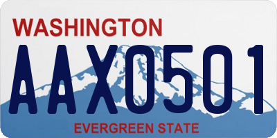 WA license plate AAX0501