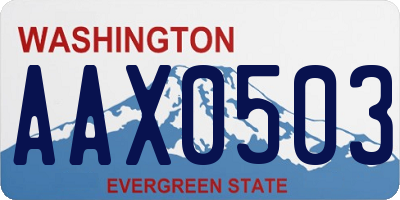 WA license plate AAX0503