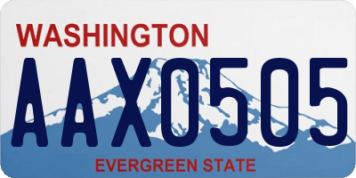 WA license plate AAX0505