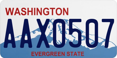 WA license plate AAX0507