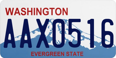 WA license plate AAX0516