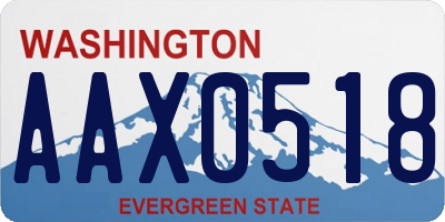 WA license plate AAX0518