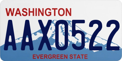 WA license plate AAX0522