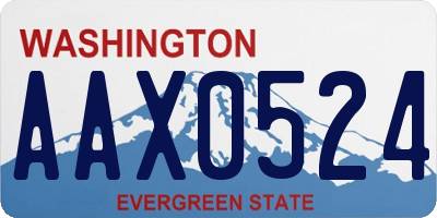 WA license plate AAX0524