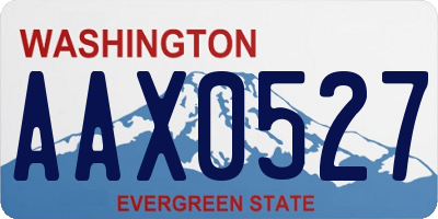 WA license plate AAX0527