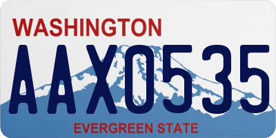 WA license plate AAX0535