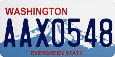 WA license plate AAX0548