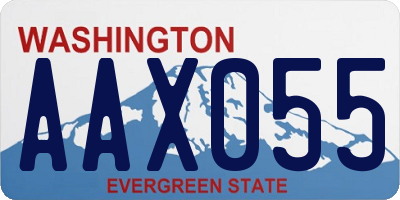 WA license plate AAX055