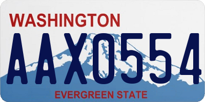 WA license plate AAX0554