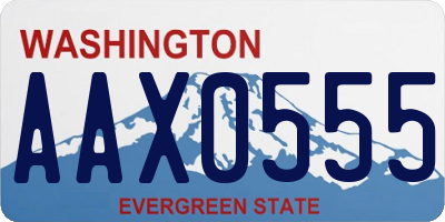 WA license plate AAX0555