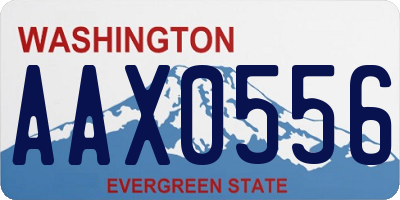 WA license plate AAX0556