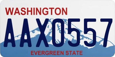 WA license plate AAX0557